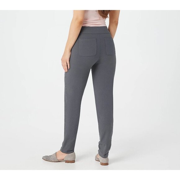 Susan Graver Chocolate Petite Premium Stretch Slim Leg Pull-On Pants Size 1X - Picture 2 of 5